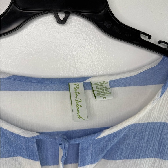 Palm Island Size 1X Striped Tunic Top - Picture 3 of 3